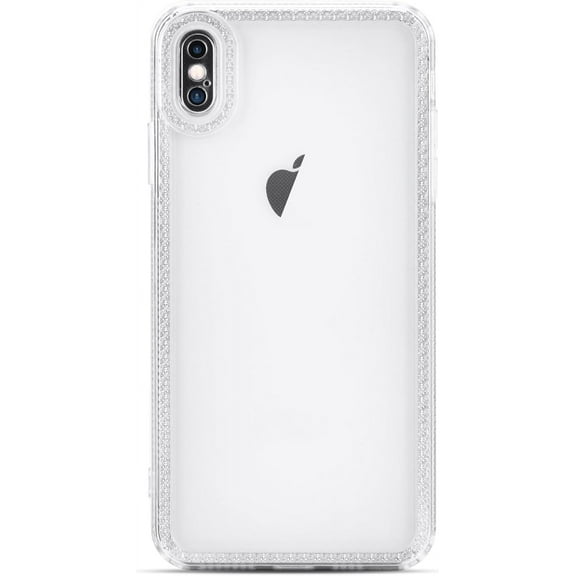 for iPhone Xs Case, iPhone X Case Cute Clear Bling Crystal Diamond Phone Case, with Sparkle Camera Len Protector Soft TPU Cover Case for Women Girls, Clear