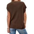thumbnail image 3 of Short Sleeve Sweater for Women Crew Neck Ribbed Knit Vests Pullover Tops, 3 of 5