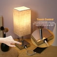 thumbnail image 2 of Neoglint Bedside Table Lamp Set of 2, Touch Control Nightstand Lamp with USB A+C Charging Ports, 3-Way Dimmable lamps with Linen Fabric Shade for Bedroom Living Room, 2 of 8
