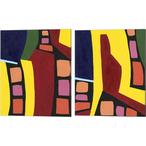 Great Art Now Color Me Happy by Regina Moore 2 Piece Canvas Art Set Each 12"W x 15"H
