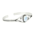 thumbnail image 2 of 925 Silver Plated Natural Moonstone Cuff Bangle Bracelet for Women – Handmade Open Bangle – White Gemstone June Birthstone Statement Jewelry – Gift for Her, 2 of 6