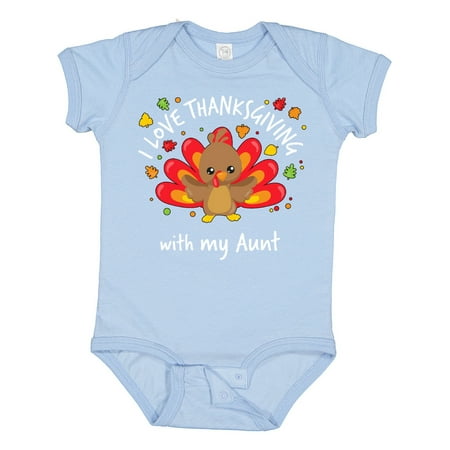 

Inktastic I Love Thanksgiving with My Aunt-happy Turkey Gift Baby Boy or Baby Girl Bodysuit