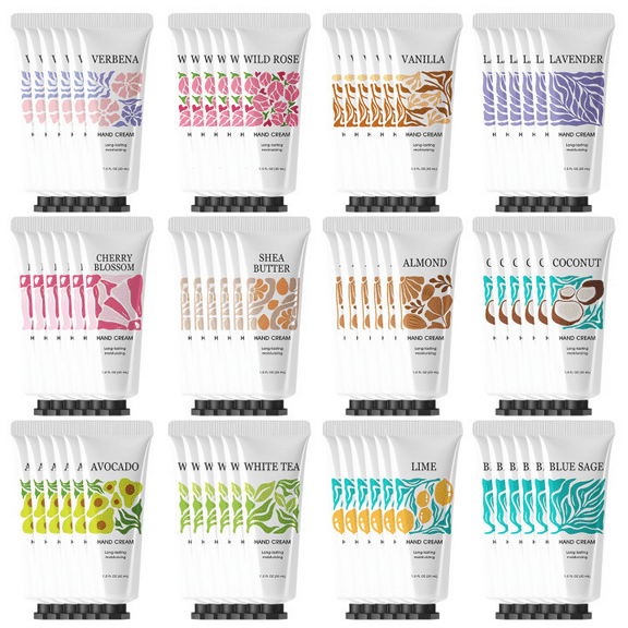 72 Pcs Hand Cream Gift Set, Travel-Size Moisturizer for Dry Hands, Hand Lotion Set for Valentine's Day Easter Baskets, Stocking Stuffers