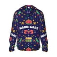 thumbnail image 4 of Xecao Happy Mardi Gras for Sun Shirt-A lightweight, hoodie-style long-sleeve UV protection garment designed for other outdoor activities., 4 of 9
