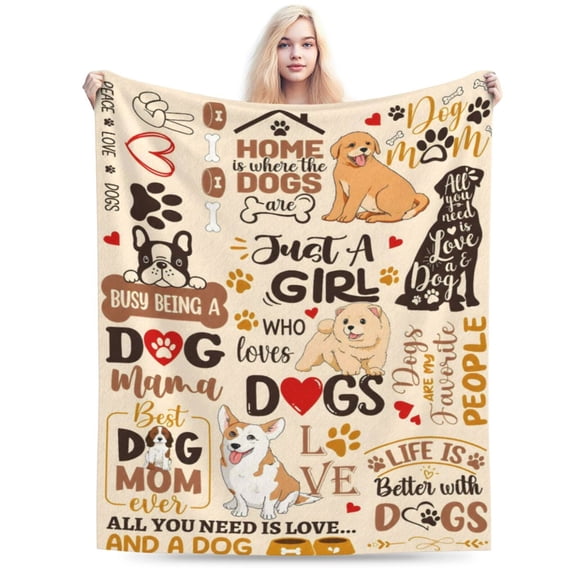 Dog Lovers Gifts for Women, Gifts for Dog Lovers Women Owners for Christmas Mothers Day, Just A Girl Who Loves Dogs Throw Blanket 50x40