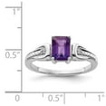 thumbnail image 5 of 925 Sterling Silver Rhodium-plated Diamond and Amethyst Ring Size 6, 5 of 6