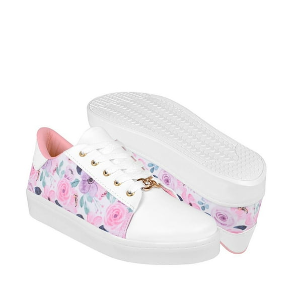 Tenis Casuales Stylo 3787 Simipiel Blanco Dama