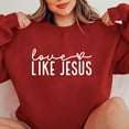 thumbnail image 6 of Valentines Day Sweatshirts for Women Like Jesus Printed Shirts Long Sleeve Sweater Love Heart Graphic Sweatshirt Crewneck Pullover(Red,XL), 6 of 8