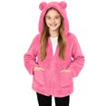 thumbnail image 1 of Abrigo de invierno para niños con forro polar de color liso, manga larga, capucha y cremallera, bonita blusa abrigada con bolsillo grande para niñas, top de poliéster, 1 of 8