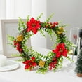 thumbnail image 4 of Flameless LED Christmas Wreath with Simulated Candles - Rattan & Plastic Holiday Decor for Doorway, Fireplace, Table - Warm White Lights Indoor Outdoor Use, 4 of 6