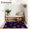 thumbnail image 3 of ODIKA 5'x7' Machine Washable Non-Slip Area Rug, Lunar Dance with Dreamy Nebula Accents and Astral Symbols High Traffic Rug with Pad, Black, 479543, 3 of 8