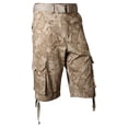 thumbnail image 1 of Ma Croix Mens Paisley Cargo Shorts Heavyweight Big and Tall Multi Pocket Outdoor Twill Shorts with Belt, 1 of 5