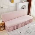 thumbnail image 3 of Sofa cover without armrests Pink stretch sofa cover, 3 of 5