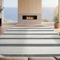 thumbnail image 2 of Design&I 8'x10' Washable Area Rug Sleek Flatweave Pet Friendly Striped Farmhouse Front Ticking Varied Band Widths Borders Minimalist for King Size Bedroom, Under Bed, 2 of 7