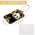 thumbnail image 5 of Panda Sunflower Luggage Tag, Travel Tags, Handbag Tag - Square PU Leather 2 Pack with Privacy Cover and Stainless Steel Ring - Suitable for Travel, Backpack, Handbag [Amazon Approved], 5 of 7