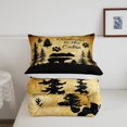 thumbnail image 5 of Pine Trees Bedding Set Bear Paw Twin Comforter Set ,Woodland Wild Animals Quilt Rustic Wildlife Silhouette Duvet Insert Retro Country Farmhouse Decor,Vintage Brown, 5 of 6
