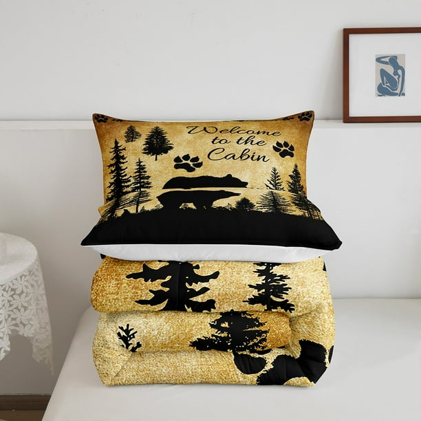 Feelyou Bear Paw Bedding Set For Kids - Toddler Size Duvet Cover & Pillow Sham, Farmhouse Animal Print
