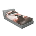 thumbnail image 2 of Ambesonne Japanese Fitted Sheet & Pillow Sham Set, Samurai Japan, Twin, Salmon Umber, 2 of 2
