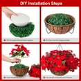 thumbnail image 5 of Artificial Christmas Poinsettia Flowers with Faux Berries Hanging Basket for Outdoor Decoration, Fake Silk Christmas Flowers Plant Pot Planter for Garden, Faux Red Flower for Porch Patio Xmas Decor, 5 of 5