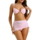 thumbnail image 1 of INSPIRE CHIC Conjuntos de bikini con tirantes tipo espagueti para mujer, 3 piezas, traje de baño, falda de playa con cordón, color rosa claro grande, 1 of 5