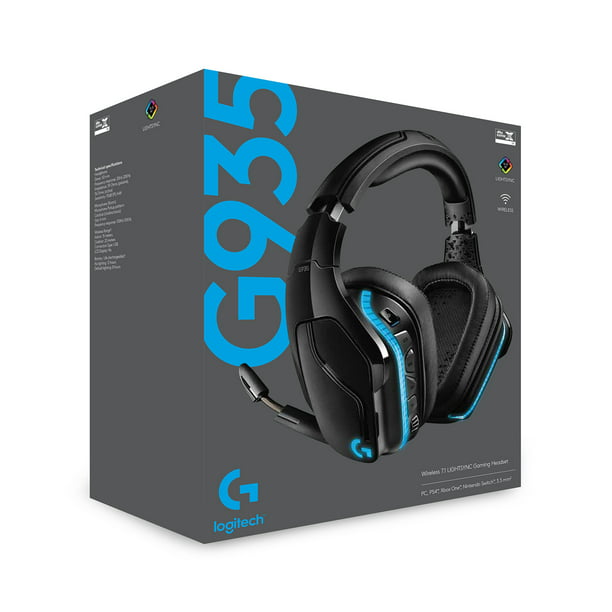 Logitech G G935 Wireless Gaming RGB Headset, 7.1 Surround Sound, DTS Headphone: X 50 PRO-G Drivers, 2.4 GHz Wireless, Flip-to-Mute Mic, PC - Walmart.com