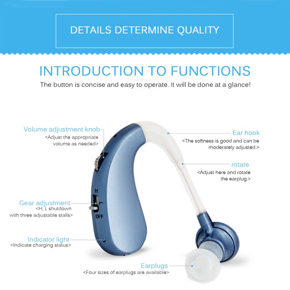 Ear Aids Rechargeable Mini Digital Hearing Aid Wireless Sound