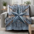 thumbnail image 2 of Texas Star Vintage Blanket Soft Cozy Warm Throw Blanket for Couch, Plush Fuzzy Flannel Fleece Blankets for Sofa, Navy Blue Berry Wooden Retro Bed Blankets Lightweight Gifts for Women, 50"x60", 2 of 9