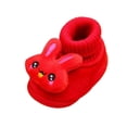 thumbnail image 3 of Baby Girl Boy Warm Crib Shoes Newborn Soft Sole Cartoon Booties First Walkers, Red, 3 of 3