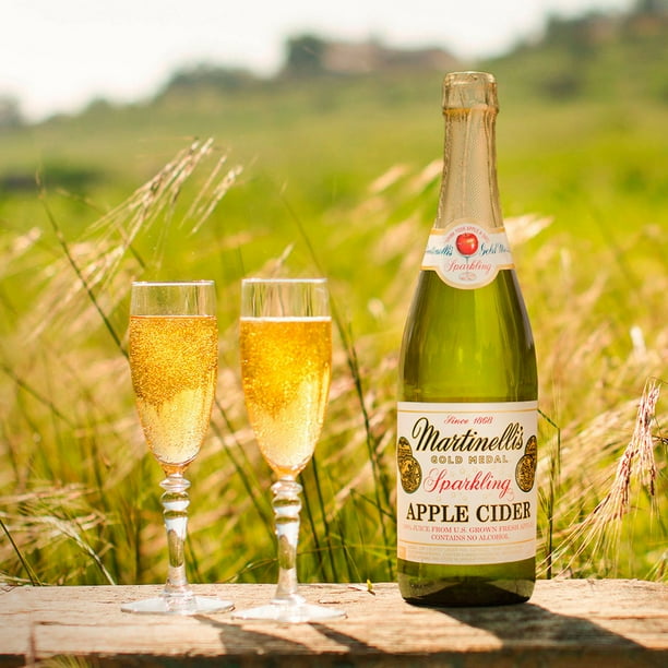 Sparkling Cider Cocktail Using Apple Juice Martinelli's Sparkling