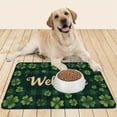 thumbnail image 3 of Green Golden Four-Leaf Clover Welcome Doormat, Soft Flannel Rubber Base, Indoor Outdoor Entry Mat, St. Patrick's Day Christmas Halloween Thanksgiving Decor, Hand Washable, 3 of 13
