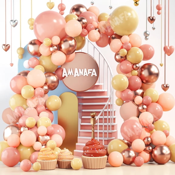 Blush Balloon Garland Arch Kit Retro KKS1 Pink Rose Gold Balloon for Girls Party Baby Shower Wedding Bridal Birthday Party Decorations