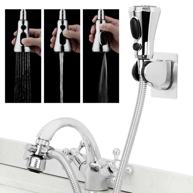 Cecefin Accesorio Para Manguera De Grifo De Cocina, Cabezal De Repuesto Para Rociador De Fregadero Con Manguera De Acero Inoxidable De 6,5 Pies, Aireador De Ahorro De Agua Con Válvula Desviadora De 3