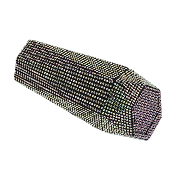 Bote de basura para automóvil Unique Bargains con rhinestones, portátil, 3.5" de largo, 3.1" de ancho, 7.9" de alto, plástico variado
