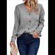 thumbnail image 1 of Camisetas de Larga para Mujer, Blusas Tipo Túnica con Cuello en V, Elegantes, Informales, Acanaladas, Holgadas y Cómodas, para . Gris L, 1 of 8
