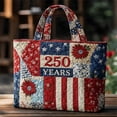 thumbnail image 4 of American 250th Anniversary Quilted Tote Bag, Patriotic Canvas Shoulder Bag for Casual Use, 4 of 5