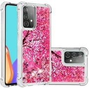 COTDINFOR Compatible with Samsung Galaxy A52 5G Case Glitter for Girls Women Cute Liquid Floating Quicksand Shockproof