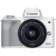 Canon EOS M50 Mark II Mirrorless Digital Camera (White) w/ EF-M 15-45mm IS STM Lens