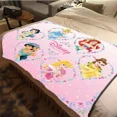 thumbnail image 3 of Manta de felpa suave con dibujos de princesas de Disney, manta de franela para sala de estar, dormitorio, cama, sofá, funda de picnic, 3 of 5