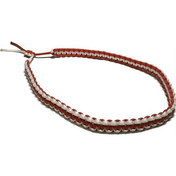 RedVex Cobra Hat Band - 550 Paracord - Cowboy Hat Band - Choose your color (Burnt Orange and White 2-Tone)