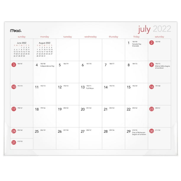 20222023 Mini Monthly Academic Desk Pad, 11" x 8.5", by Mead, White