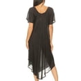 thumbnail image 2 of Sakkas Lilia Embroidered Lace Up Bodice Relaxed Fit Maxi Sun Dress - A-Black - One Size Regular, 2 of 5