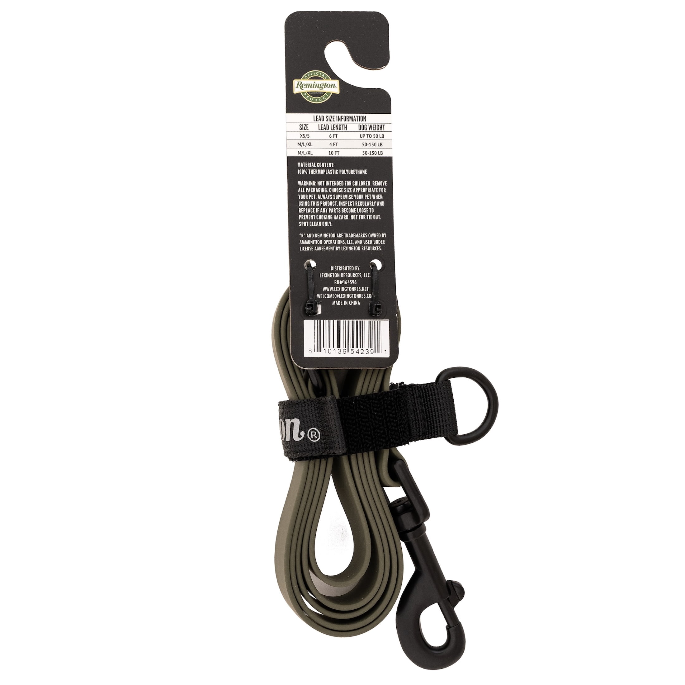 Remington Coated Dog Leash, Sage, 4ft