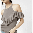 thumbnail image 2 of EXPRESS Ruffle Cold Shoulder Sweater XS, 2 of 2