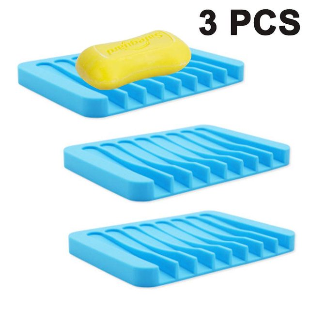 Jabonera de 3 uds, bandeja para jabón, soporte para jabón, fácil limpieza