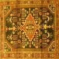 thumbnail image 1 of Ahgly Company Machine Washable Indoor Square Persian Yellow Traditional Area Rugs, 4' Square, 1 of 4