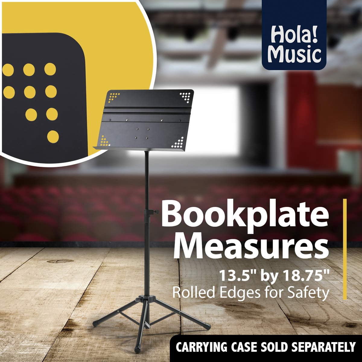 Hola! HM-MS+ Professional Folding Orchestra Sheet Music Stand + Carry Bag