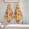 thumbnail image 4 of Autumn Pumpkins Retro 2 PCS Hand Towels for Bathroom, Fall Sunflower Kitchen Towel Ultra Soft and Absorbent Decorative Fingertip Face Bath Towels for Spa & Hotel, 28.3"x 14.4", 4 of 5