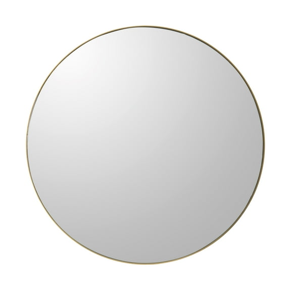 A&B Home Round Framed Wall Mirror - Gold Finish