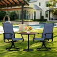 thumbnail image 5 of Patio Swivel Chairs Set of 6, Outdoor High Back Rocker Dining Chairs with All-Weather Textilene Mesh and Metal Frame, Comfortable Swivel Chairs for Patio, Garden, Deck, and Backyard (Blue), 5 of 7