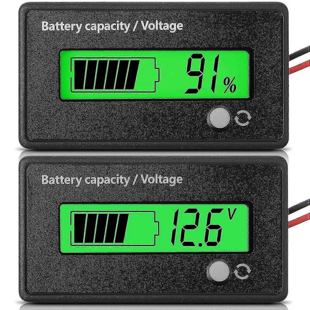 Dual Battery Capacity Monitor DC 12V-72V with Alarm for Lead-Acid Batteries Voltage Meter Tester